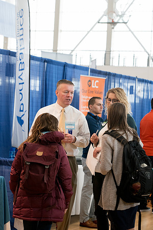 BYU-Idaho students attend the career fair. Students can find potential jobs and internships for their prospective majors at the fair.