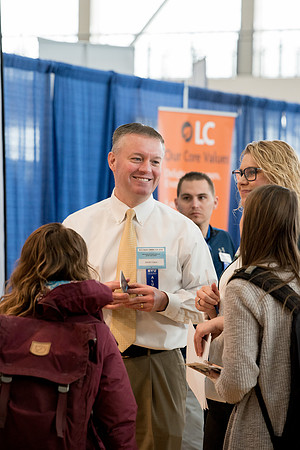 BYU-Idaho students attend the career fair. Students can find potential jobs and internships for their prospective majors at the fair.