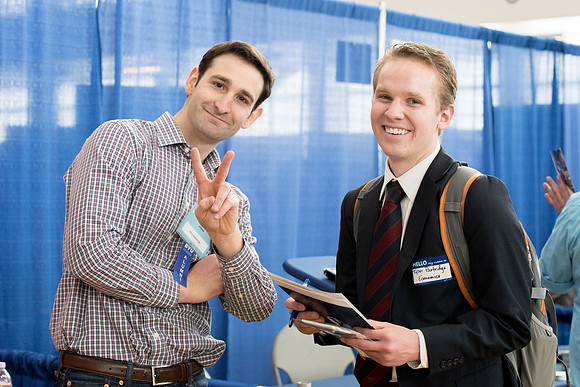 BYU-Idaho students attend the career fair. Students can find potential jobs and internships for their prospective majors at the fair.