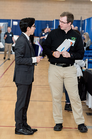 BYU-Idaho students attend the career fair. Students can find potential jobs and internships for their prospective majors at the fair.