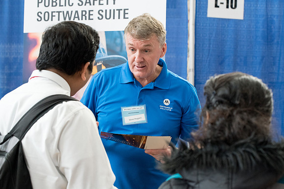 BYU-Idaho students attend the career fair. Students can find potential jobs and internships for their prospective majors at the fair.