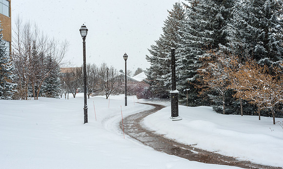 Fresh new snow on BYU-Idaho campus.  Feb 2019