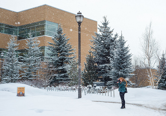 Fresh new snow on BYU-Idaho campus.  Feb 2019