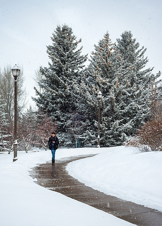 Fresh new snow on BYU-Idaho campus.  Feb 2019