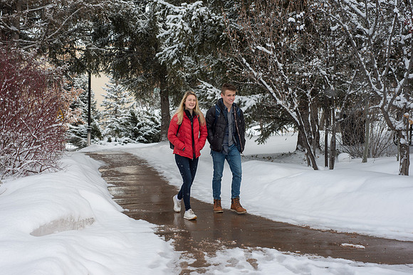 Fresh new snow on BYU-Idaho campus.  Feb 2019