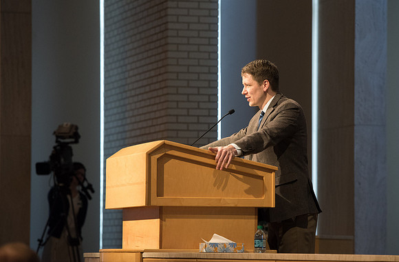 Religious artist, J. Kirk Richards, spoke on Entrepreneurship in the Arts at the University Forum. Feb 2019