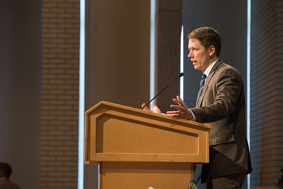 Religious artist, J. Kirk Richards, spoke on Entrepreneurship in the Arts at the University Forum. Feb 2019
