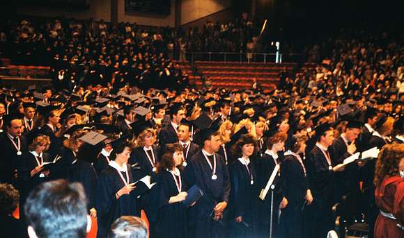 Graduates in the Hart auditorium