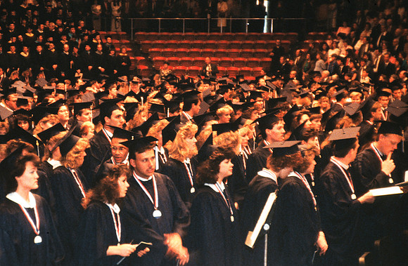 Graduates in the Hart auditorium