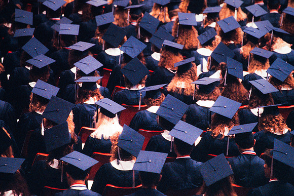 Graduates in the Hart auditorium