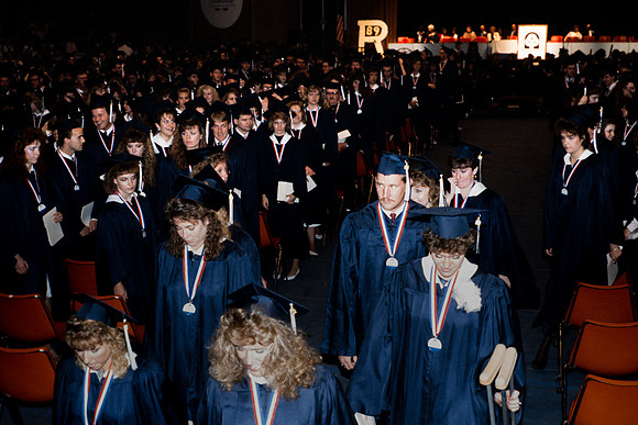 Graduates in the Hart auditorium