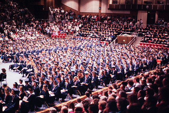 Graduates in the Hart auditorium