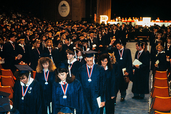 Graduates in the Hart auditorium
