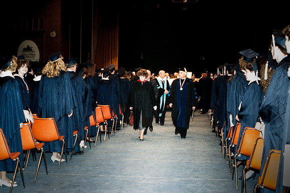 Graduates in the Hart auditorium