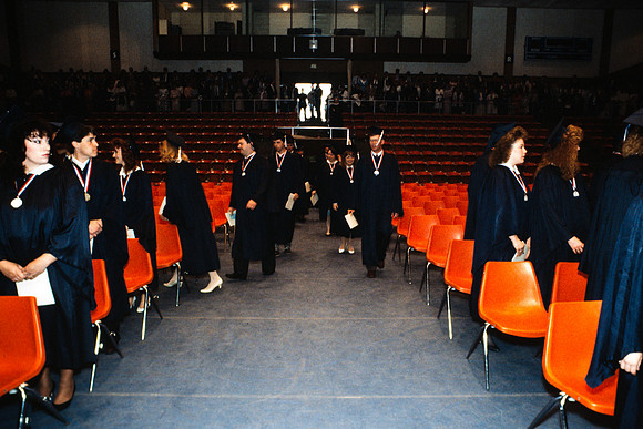 Graduates in the Hart auditorium