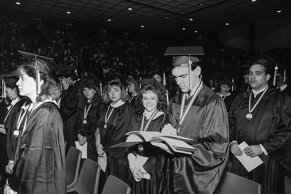 Graduates in the Hart auditorium