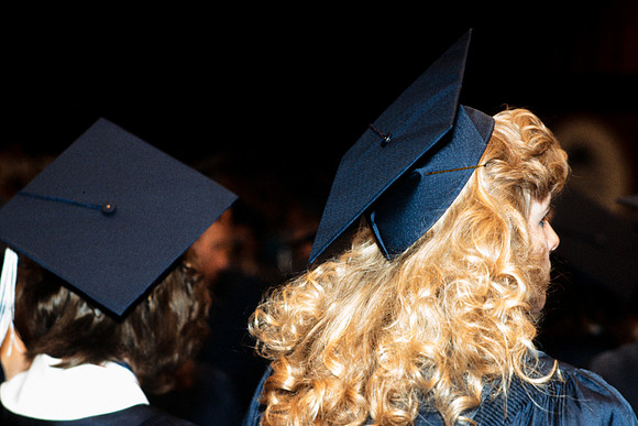 Graduates in the Hart auditorium