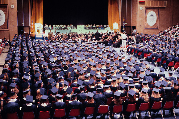 Graduates in the Hart auditorium