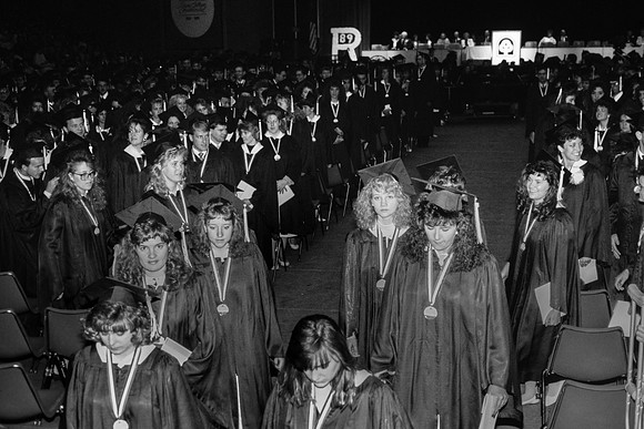 Graduates in the Hart auditorium