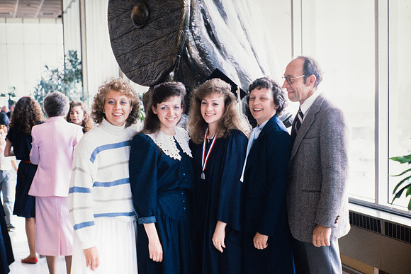Graduate with family