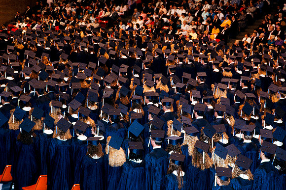 Graduates in the Hart auditorium