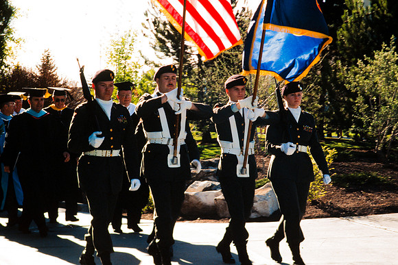 Color Guard marching during the processional