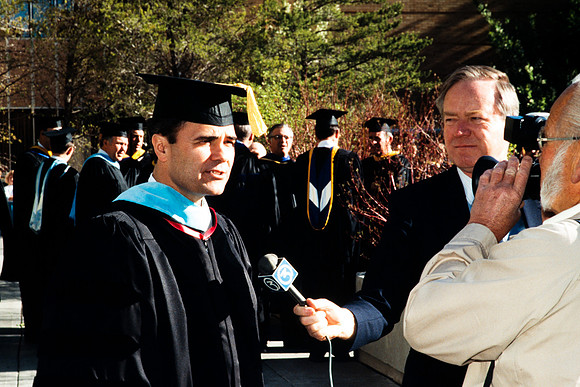 President Bennion bieng interviewed