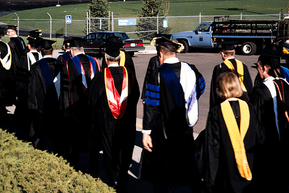 Rick's College graduates marching to the Hart during the processional