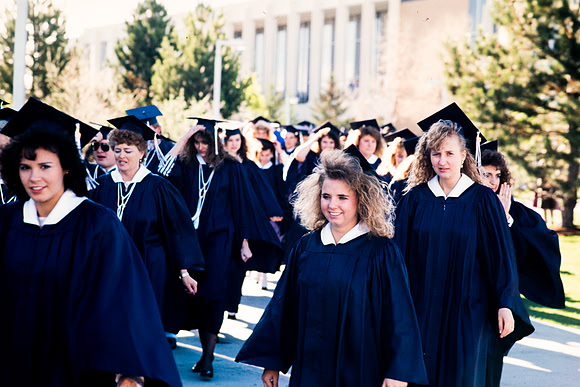 Rick's College graduates marching to the Hart during the processional
