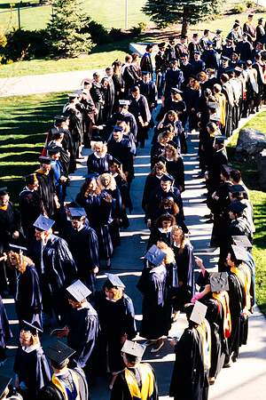 Rick's College graduates marching to the Hart during the processional