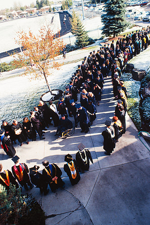 Rick's College graduates marching to the Hart during the processional