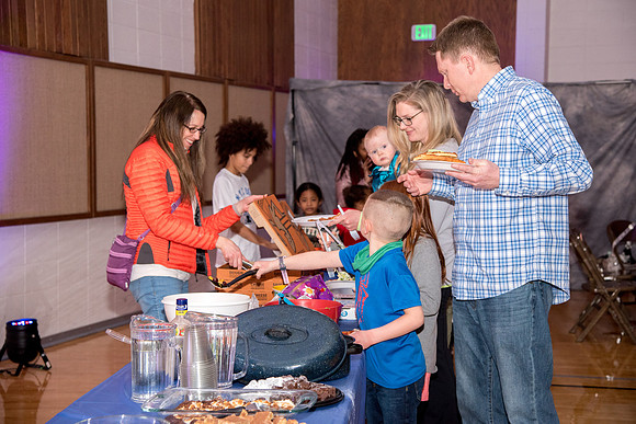 Family ward host a Cub Scout event at the Stake Center.