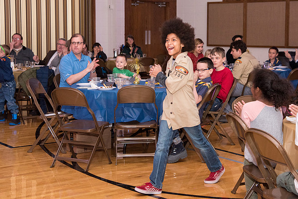Family ward host a Cub Scout event at the Stake Center.