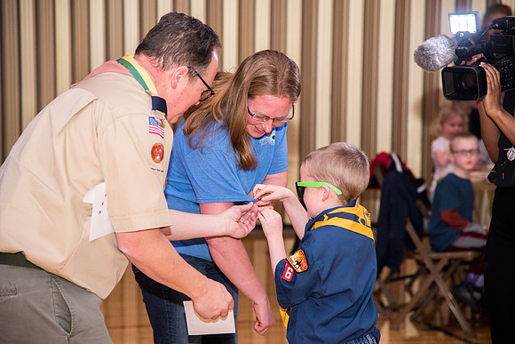 Family ward host a Cub Scout event at the Stake Center.