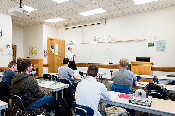 Brother Brian Felt teaches Advanced Russian class.