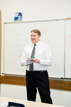 Brother Brian Felt teaches Advanced Russian class.