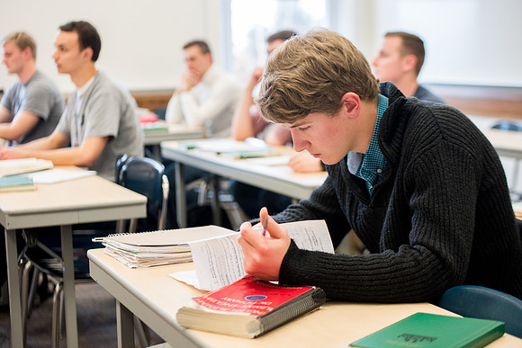 Brother Brian Felt teaches Advanced Russian class.