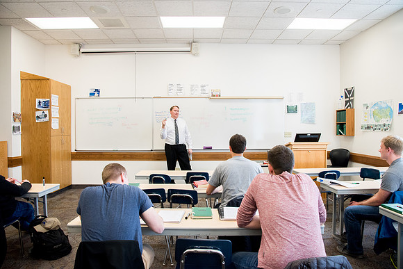 Brother Brian Felt teaches Advanced Russian class.