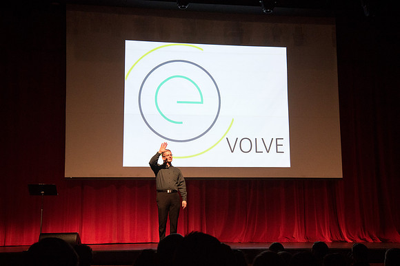 Student Employees attend Evolve Conference at the Kirkham Building.
