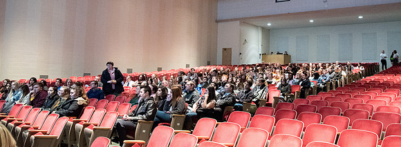 Student Employees attend Evolve Conference at the Kirkham Building.