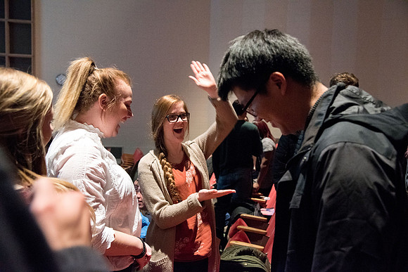 Student Employees attend Evolve Conference at the Kirkham Building.