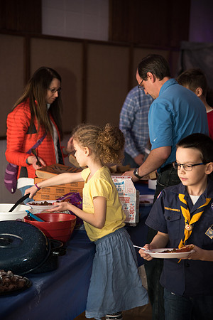 Cub Scouts from Pack 306, along with their families, came for a night of awards at the church.