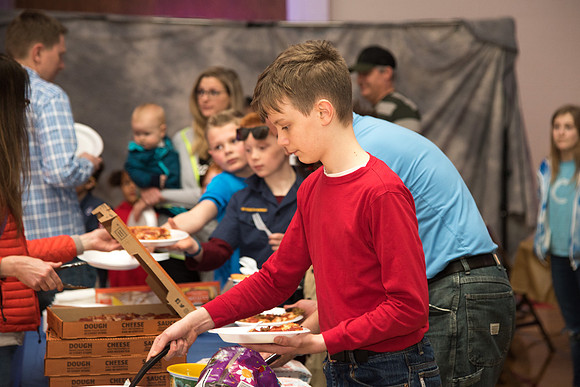 Cub Scouts from Pack 306, along with their families, came for a night of awards at the church.