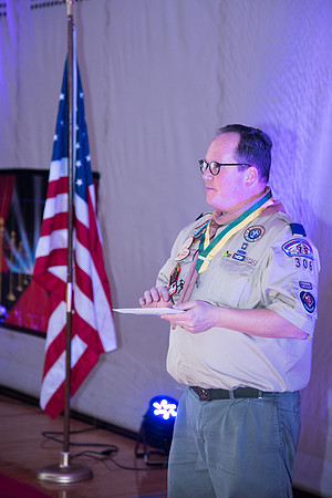 Cub Scouts from Pack 306, along with their families, came for a night of awards at the church.