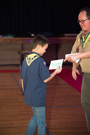 Cub Scouts from Pack 306, along with their families, came for a night of awards at the church.