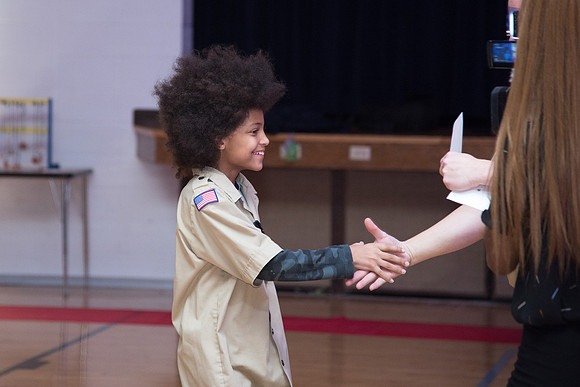 Cub Scouts from Pack 306, along with their families, came for a night of awards at the church.