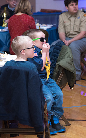 Cub Scouts from Pack 306, along with their families, came for a night of awards at the church.