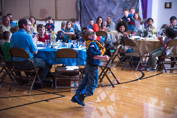 Cub Scouts from Pack 306, along with their families, came for a night of awards at the church.