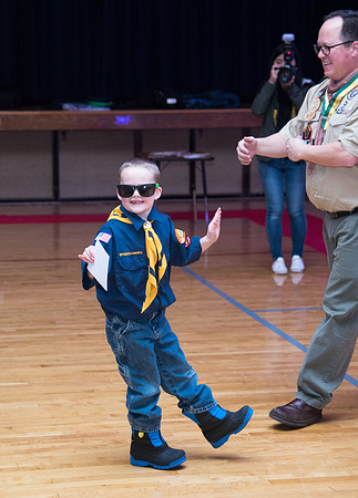 Cub Scouts from Pack 306, along with their families, came for a night of awards at the church.