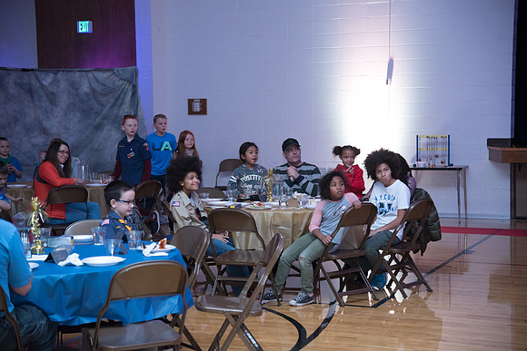 Cub Scouts from Pack 306, along with their families, came for a night of awards at the church.